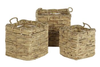 PANIER SET 3 FIBRE METAL 45,5X45,5X51 NATUREL DC206137 2