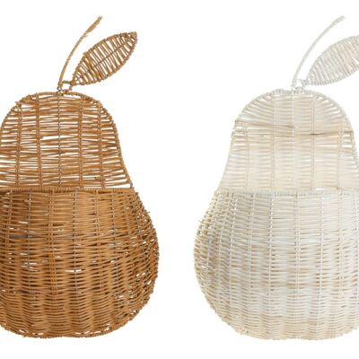 CESTINO DA PARETE IN RATTAN 55X33X14 PERA 2 ASSORTIMENTI. DC194290