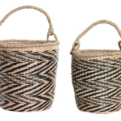 BASKET SET 2 SEAGRASS 35X35X36 18 NATURAL DC194326