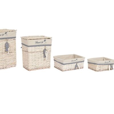 CESTA SET 5 POLIESTER ALGODON 47X35X56 PECES BEIGE DC206143