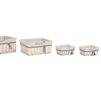 KORBSET 5 POLYESTER BAUMWOLLE 48X38X13 FISCH BEIGE DC206145