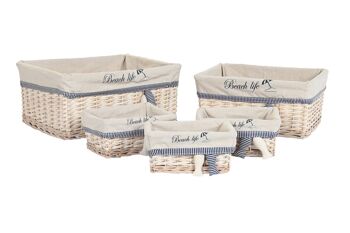 PANIER SET 5 POLYESTER COTON 48X38X13 POISSON BEIGE DC206145 4