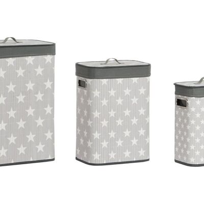 LAUNDRY BASKET SET 3 BAMBOO 40X30X60 STARS DC207638