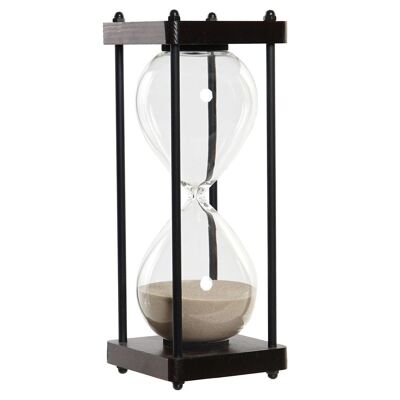 RELOJ DE ARENA CRISTAL MADERA 9,5X9,5X25 MARRON DH183105