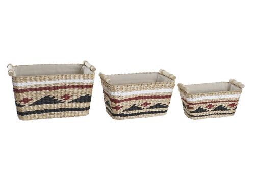 CESTA SET 3 FIBRA POLIESTER 39X27X24 NATURAL DC195687