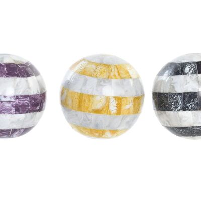 NACRE DECORATION BALL 13X13X13 3 ASSORTED. DH196021