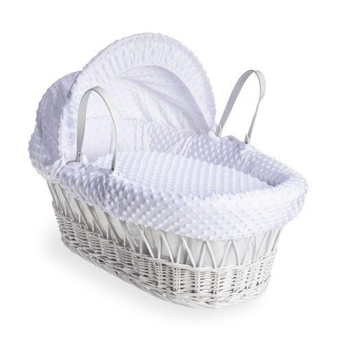 Dimple White Wicker Moses Basket