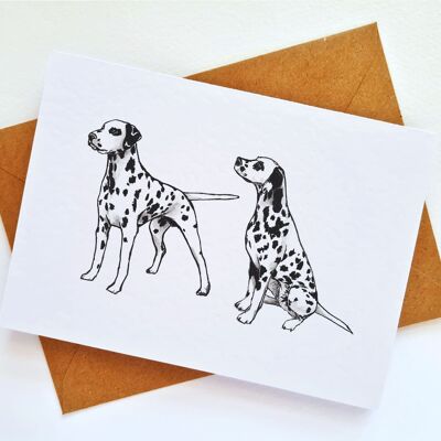 Dalmatian Dog Handmade & Hand Drawn Greeting Card
