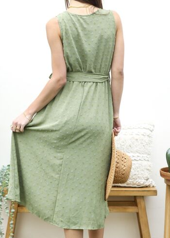 Robe texturée à motif de losanges-Vert 5