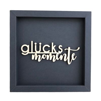 Happy moments - frame card wood lettering