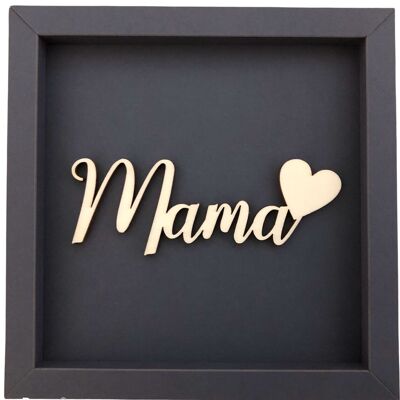Mama - Rahmen Karte Holzschriftzug