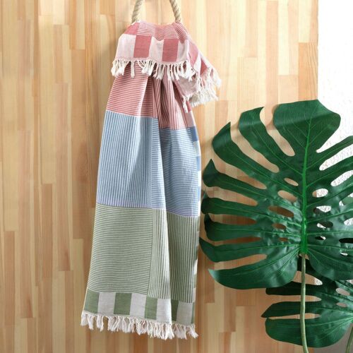 Turkish Towel | Patchwork | Tile & Green & Turquoise
