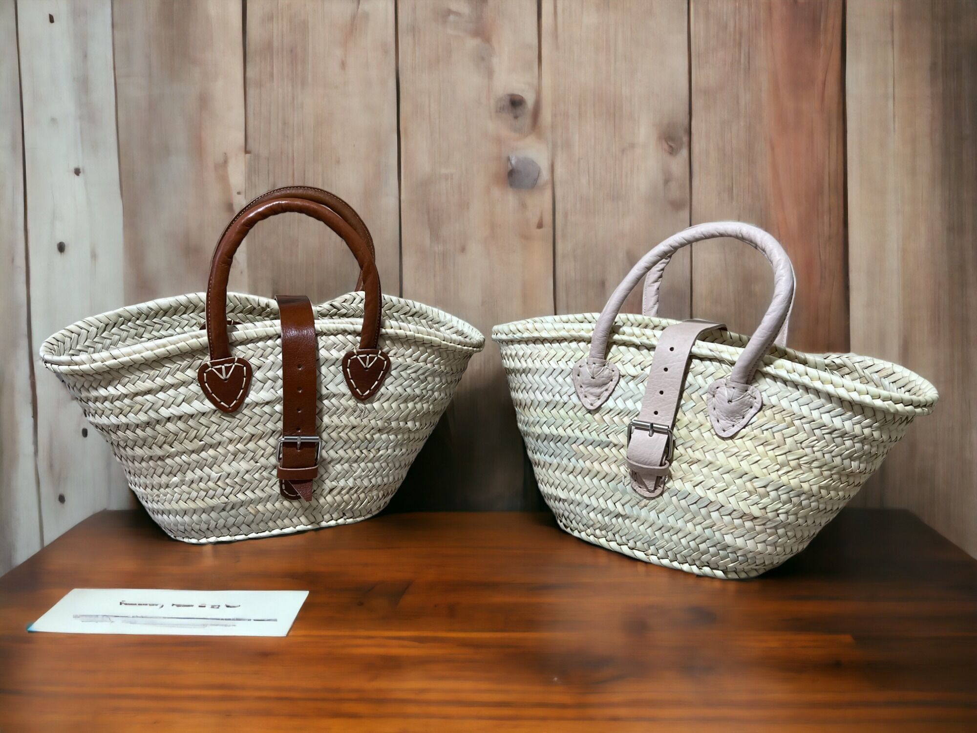 SAC DE PAILLE en cuir fait à la main, panier de marché français, panier hotsell de paill