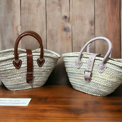 Mini Straw Bags Leather | French Market Bag | Beach bag