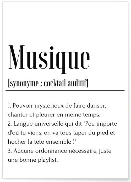 Affiche Définition Musique