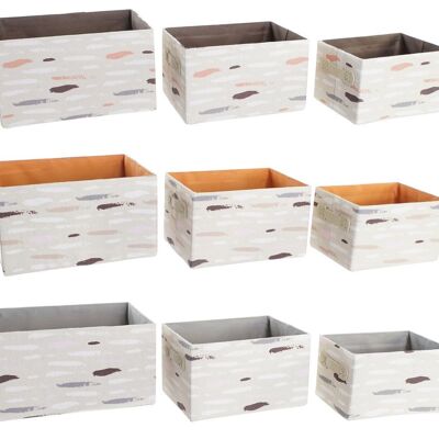 BASKET SET 3 POLYESTER 32X24X18 3 ASSORTMENTS. DC198944