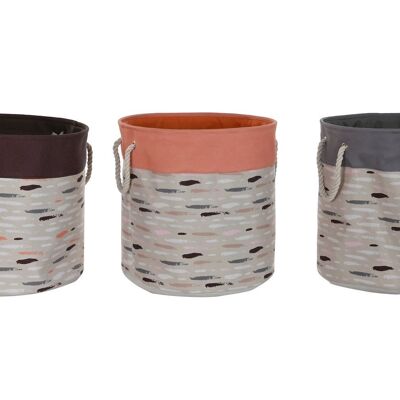 PANIER A LINGE POLYESTER 45X45X45 3 ASSORTIMENTS. DC198945