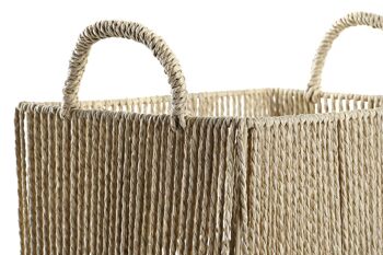 PANIER SET 3 FIBRE METAL 40X29,5X26 NATUREL DC199030 3