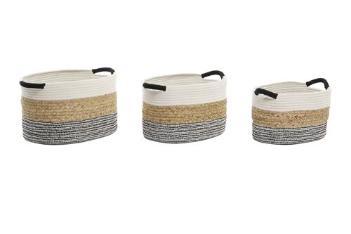 CESTA SET 3 ALGODON FIBRA 42X32X24 BEIGE DC199159