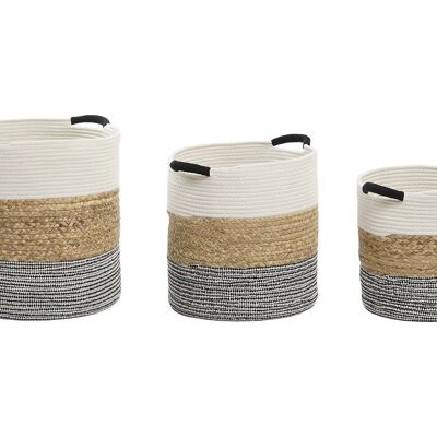 CESTINO SET 3 FIBRA DI COTONE 40X40X40 BEIGE DC199158