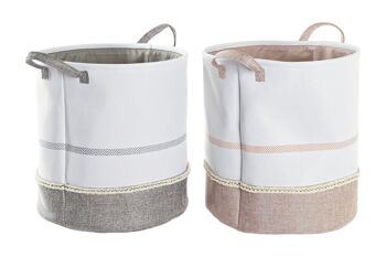 PANIER A LINGE POLYESTER 39X39X41 2 ASSORTIMENTS. DC200525 1