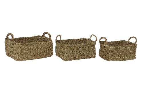 CESTA SET 3 SEAGRASS 36X27X19 NATURAL DC202116