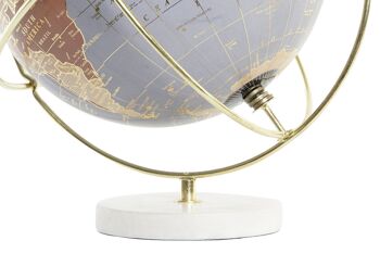 GLOBE TERRAQUEO PVC MARBRE 20X20X27 DORÉ DH201348 2