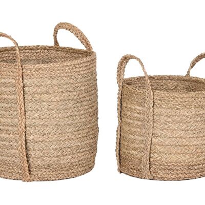 BASKET SET 2 SEAGRASS 33X33X45 NATURAL DC202345