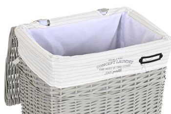 PANIER A LINGE SET 5 OSIER POLYESTER 44X34X56 GRIS DC202352 4