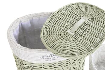 PANIER A LINGE SET 5 OSIER POLYESTER 51X37X56 VERT DC202356 3