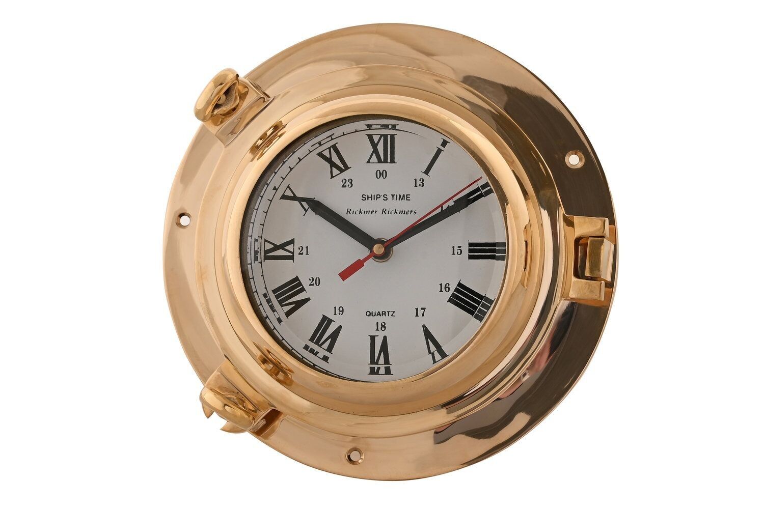 Orologio da parete in ottone, cristallo, 23x7x23, oro lucido, DH202143