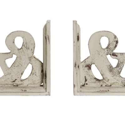FERMALIBRI SET 2 MDF 26X12X26 BIANCO ANTICATO DH206192