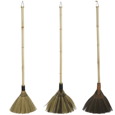 BAMBOO FIBER BROOM 130X5X40 DECORATION 3 ASSORTMENTS. DH207500