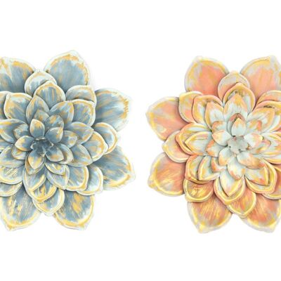 DÉCORATION MURALE MÉTAL 39X6X39 FLEUR 2 ASSORTIS. DP202665