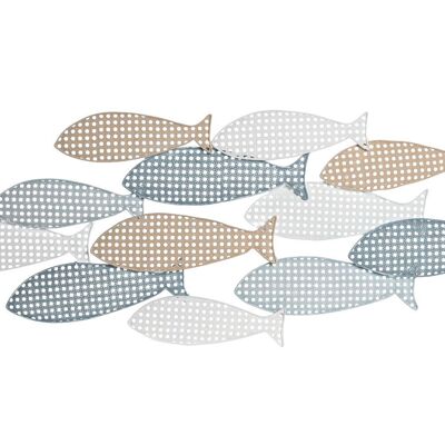 WALL DECORATION METAL 111X4,5X40 MULTICOLORED FISH DP204032