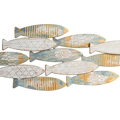 WALL DECORATION METAL 96X3X37 GOLDEN FISH DP204036