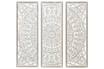 DÉCORATION MURALE MDF 120,5X2X121,5 MANDALA BLANC DP184879 1