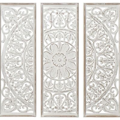 DECORACION PARED MDF 120,5X2X121,5 MANDALA BLANCO DP184879