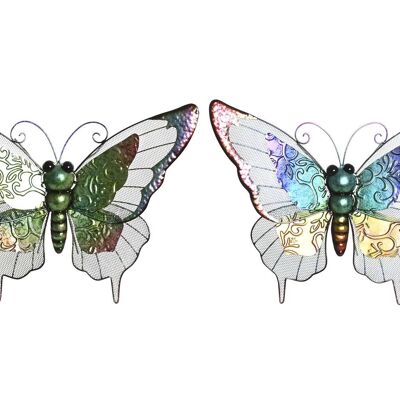 WALL DECORATION METAL 52.7X5X37.5 BUTTERFLY 2 ASSORTED DP207299