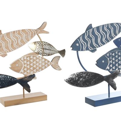 DECORATION METAL WOOD 53X9X45 FISH 2 ASSORTMENT. DH203906