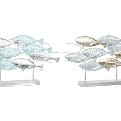 METAL DECORATION 65.4X9X39.5 FISH 2 ASSORTMENTS. DH203928