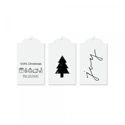GIFT TAGS COLLECTION "WINTER WHITE" - Sortiert: 12 Stück