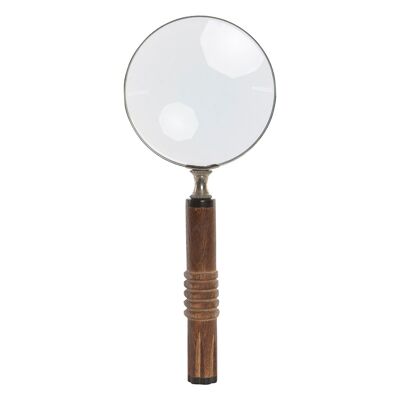 BAMBOO GLASS MAGNIFIER 10X2.5X24.5 MAGNIFICATION X3 BROWN DH204431