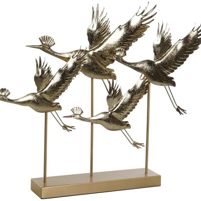 DECORACION METAL 64X8,6X51 GARZAS DORADO DH204683