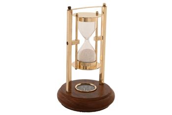 HORLOGE VERRE LAITON 10X10X16 1 MINUTE DH205666 1