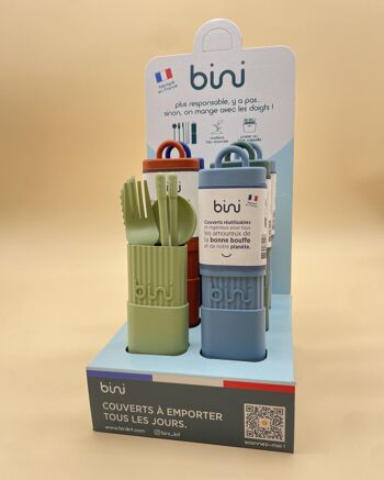 Pack Panachage Bini N°2 - 25 kits de couverts réutilisables (bleu/vert/terracotta/vert clair/bleu foncé) 4