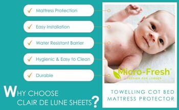 Protège-matelas pour lit de bébé en tissu éponge imperméable Micro-Fresh® - 140 x 70 cm 9