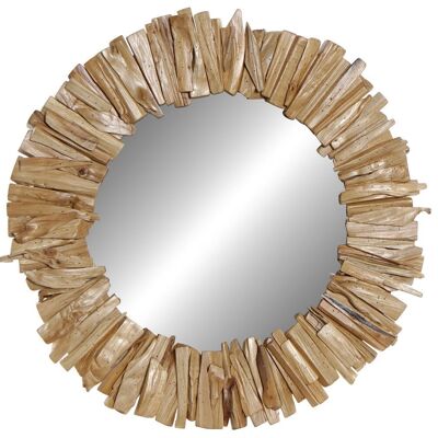 MIRROR FIR GLASS 60X4X60 NATURAL RUSTIC ES172838