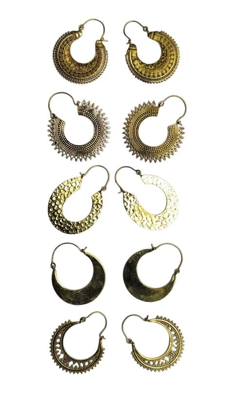 Pack of 5 Pairs Beautiful Different Designs Women's Hoop Earrings