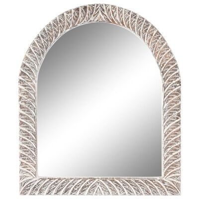 Mirror Handle Mirror 75X4X90 Carved Decape White ES208467